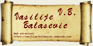 Vasilije Balašević vizit kartica
